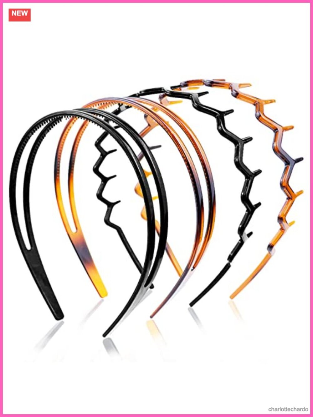 4-Piece Plastic Hairband Set Zigzag Sharks Tooth Non-Slip Hair Comb